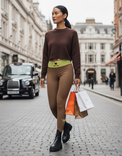 Activewear for women | Yoga Leggings Mocha Citronella | Limited Edition TheFamous Studio