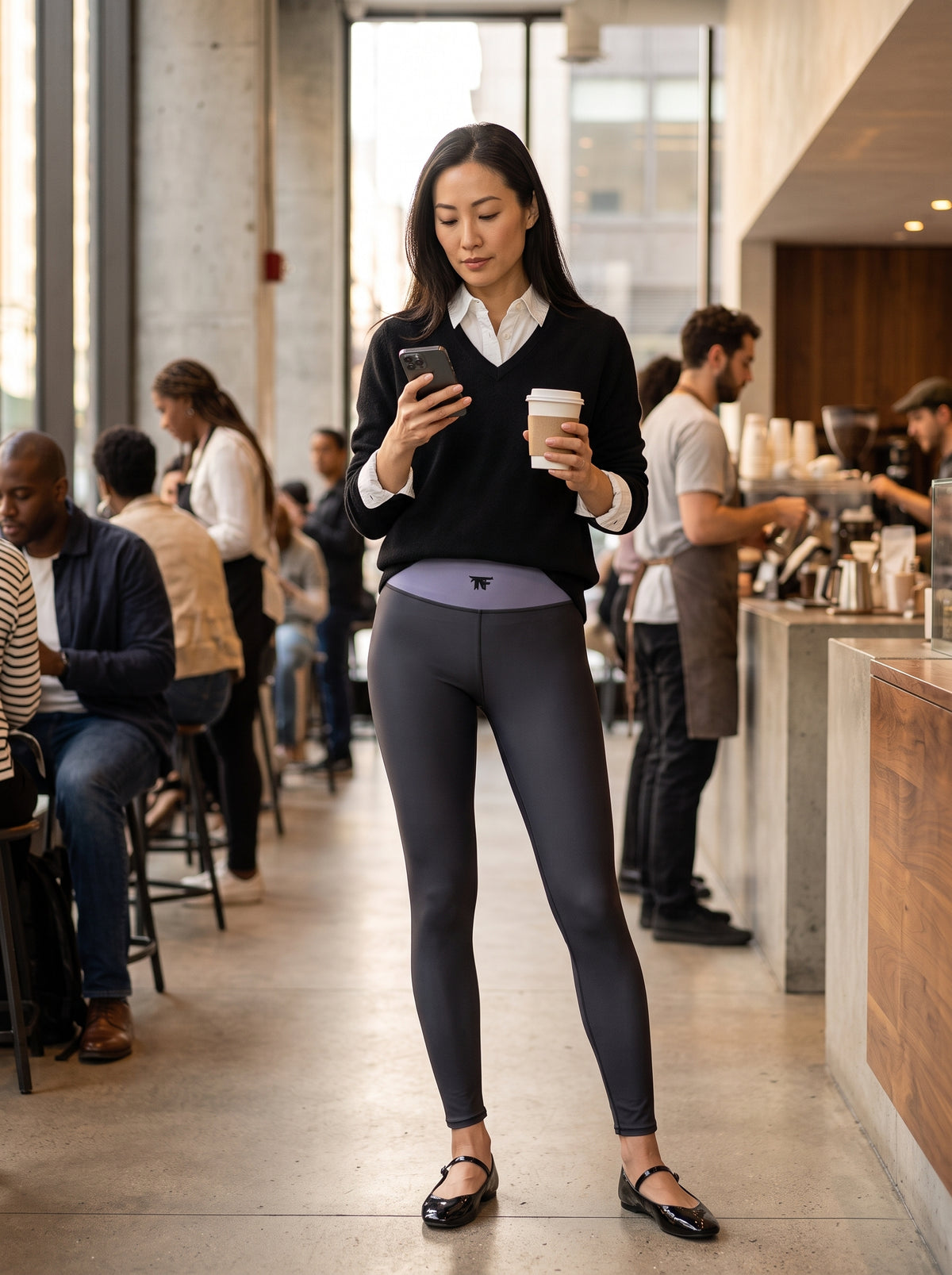 Leggings Prune Burgundy & Dark Lavender | Women activewear to wear beyond the gym