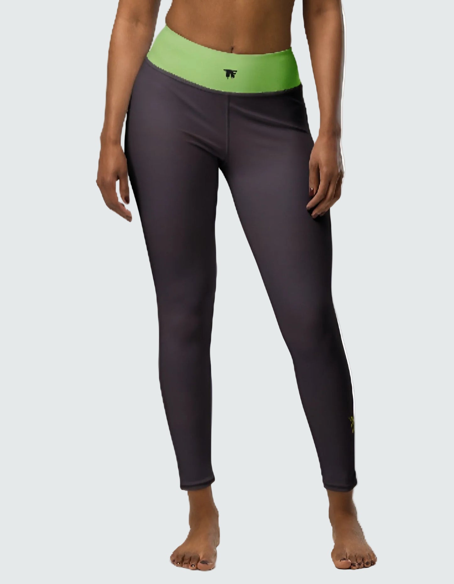 Activewear for women | Leggings prune Burgundy with Pistachio waist 