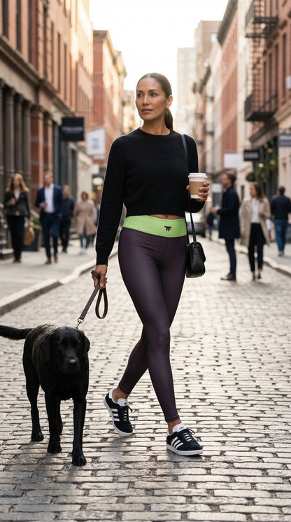 Athletic Chic Activewear for Women | Leggings high waist Prune Burgundy & Pistachio