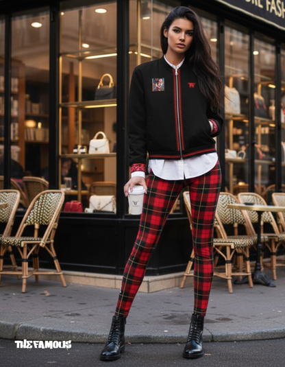 Fashion Leggings Street Series Red Plaid | Limited Edition TheFamous Studio