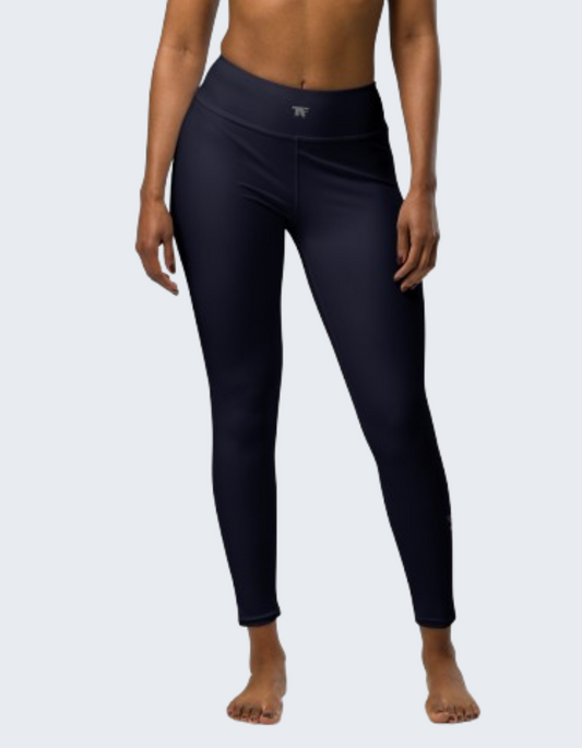 Activewear for women - Blue Denim Leggings with unique tattoos. 