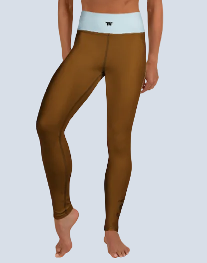 Casual Chic Leggings Brown & Pastel Blue | Limited Edition TheFamous Studio