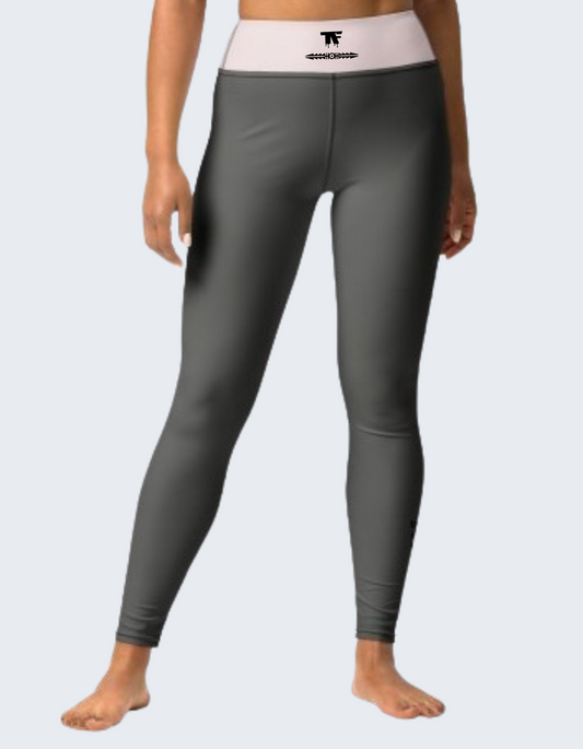 Yoga Leggings Steel Grey & Pink | Limited Edition TheFamous Studio