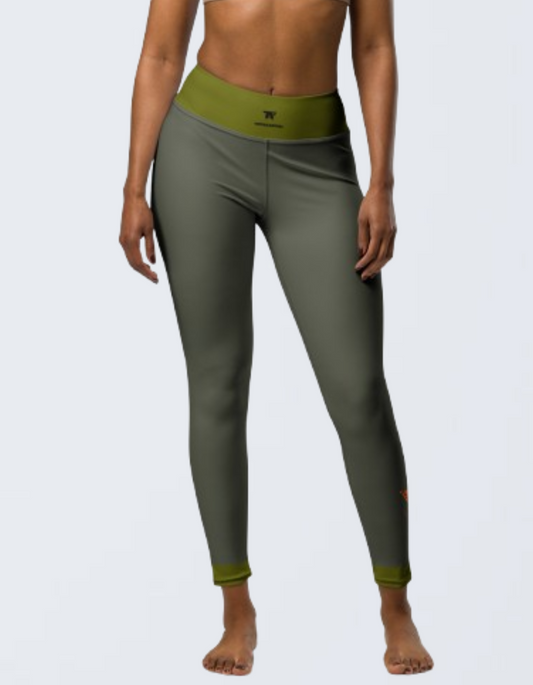 High Waisted Khaki Garrigue Leggings | Limited Edition TheFamous Studio