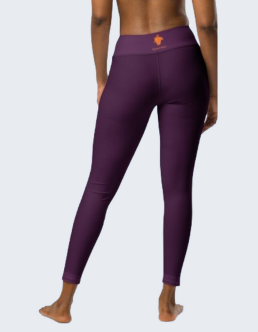 high Waisted Prune Burgundy Fashion Leggings | Limited Edition TheFamous Studio