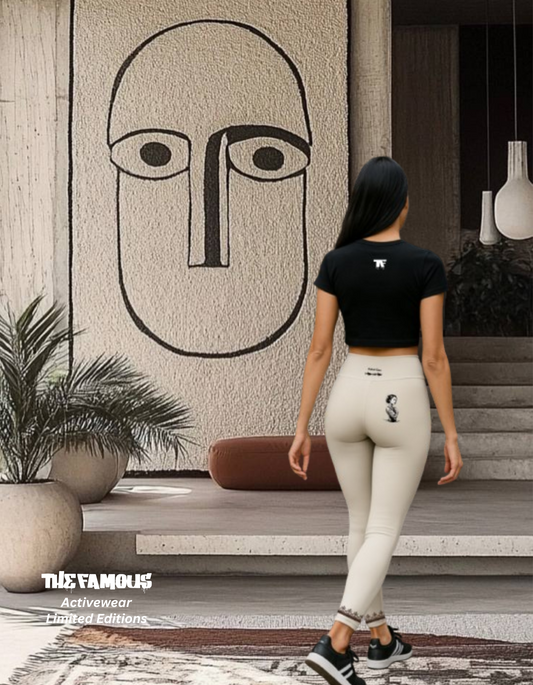 Yoga Leggings Outfit - Tribal Sand with unique Tattoo | Limited Edition TheFamous Studio