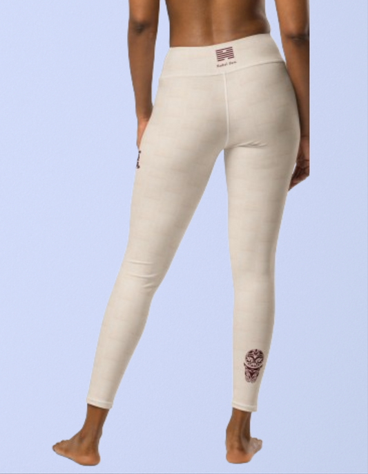 Yoga Leggings Outfit - Tribal Beige Raphia Inspired | Limited Edition TheFamous Studio