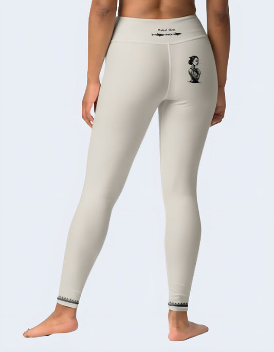 Yoga Leggings Outfit - Tribal Sand with Tattoo | Limited Edition TheFamous Studio