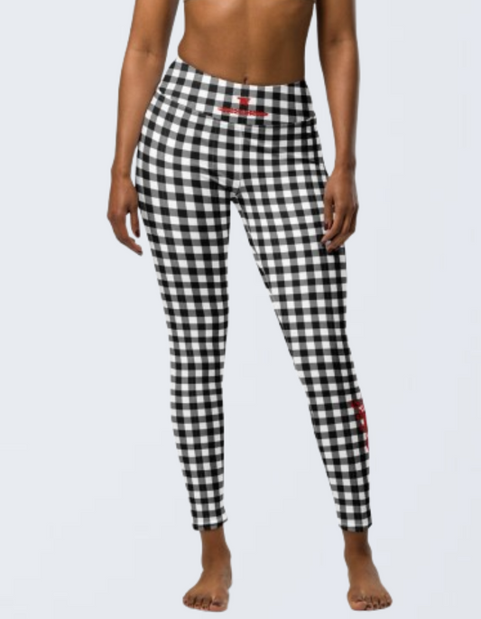 High-waisted gingham black and white leggings, limited edition by TheFamous Studio