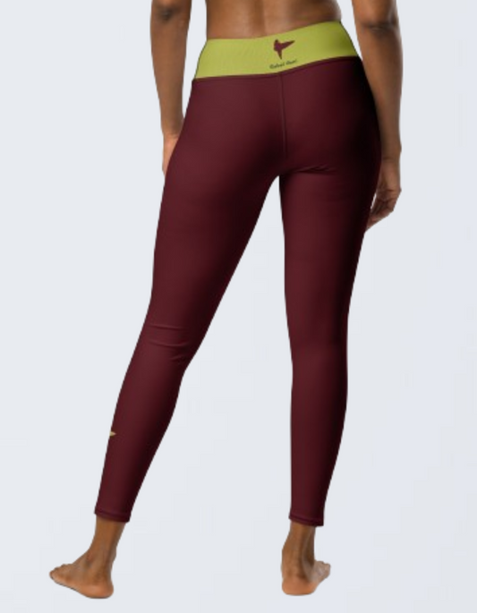Surf Spirit Burgundy Anis Leggings | Limited Edition TheFamous Studio