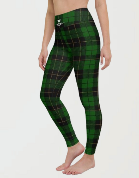 Fashion Yoga Leggings Street Series Green Plaid | Limited Edition TheFamous Studio