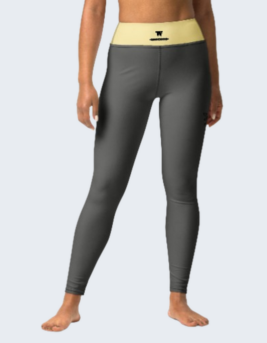 Yoga Leggings Steel Grey & Yellow Butter | Limited Edition TheFamous Studio