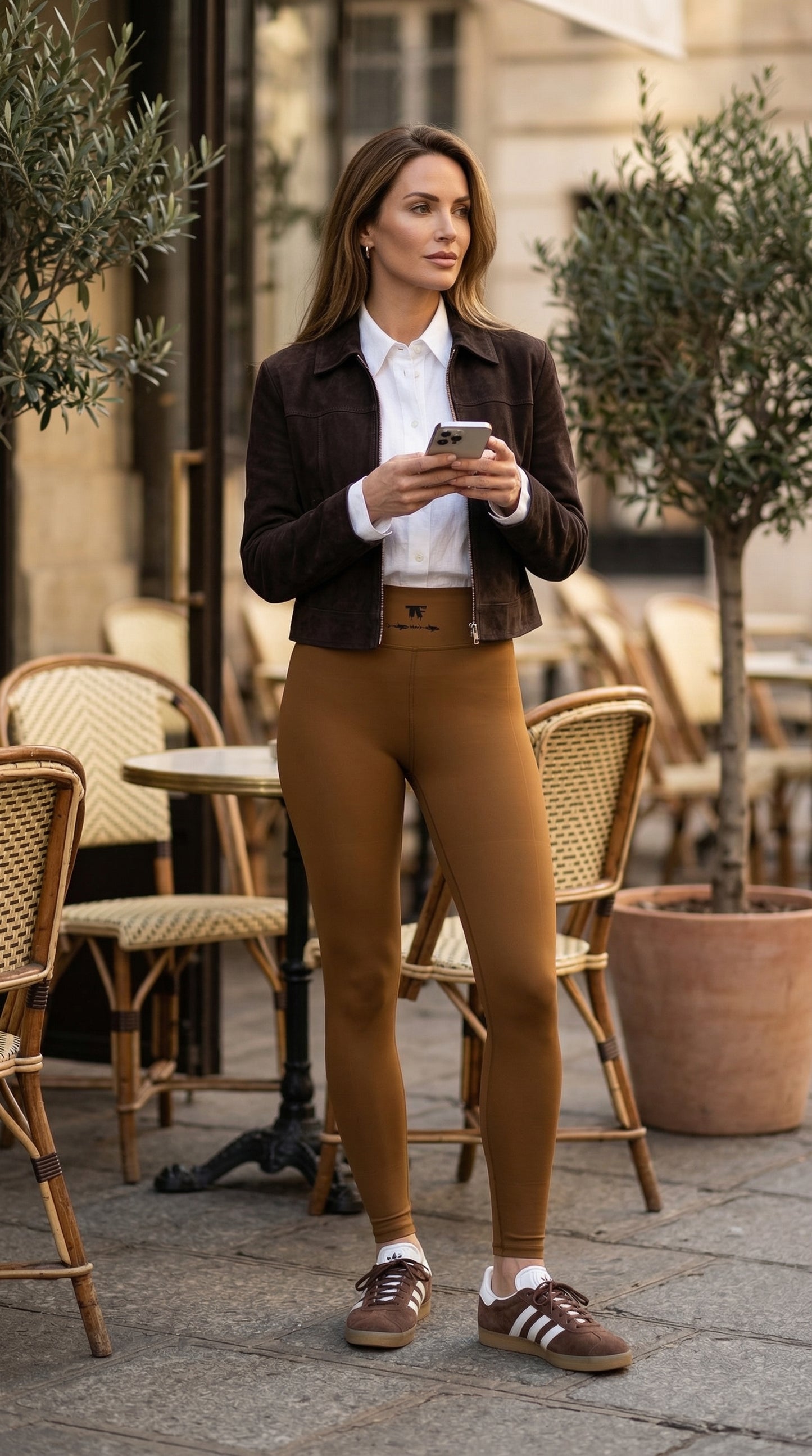 Quiet Luxury Activewear for women | Camel Yoga leggings to wear beyond the gym | Limited edition TheFamous Studio