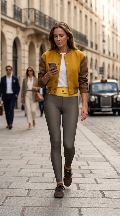 Casual Chic Activewear for women | Yoga Leggings Brown Desert & Yellow Sun | Limited Edition TheFamous Studio
