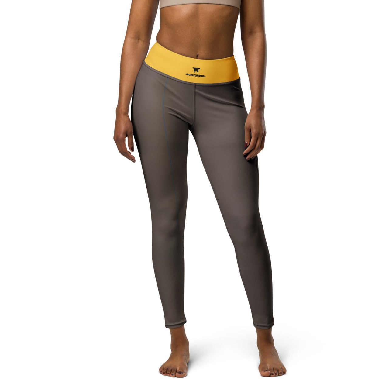 Casual Chic Activewear for women | Yoga Leggings Brown Desert & Yellow Sun | Limited Edition TheFamous Studio
