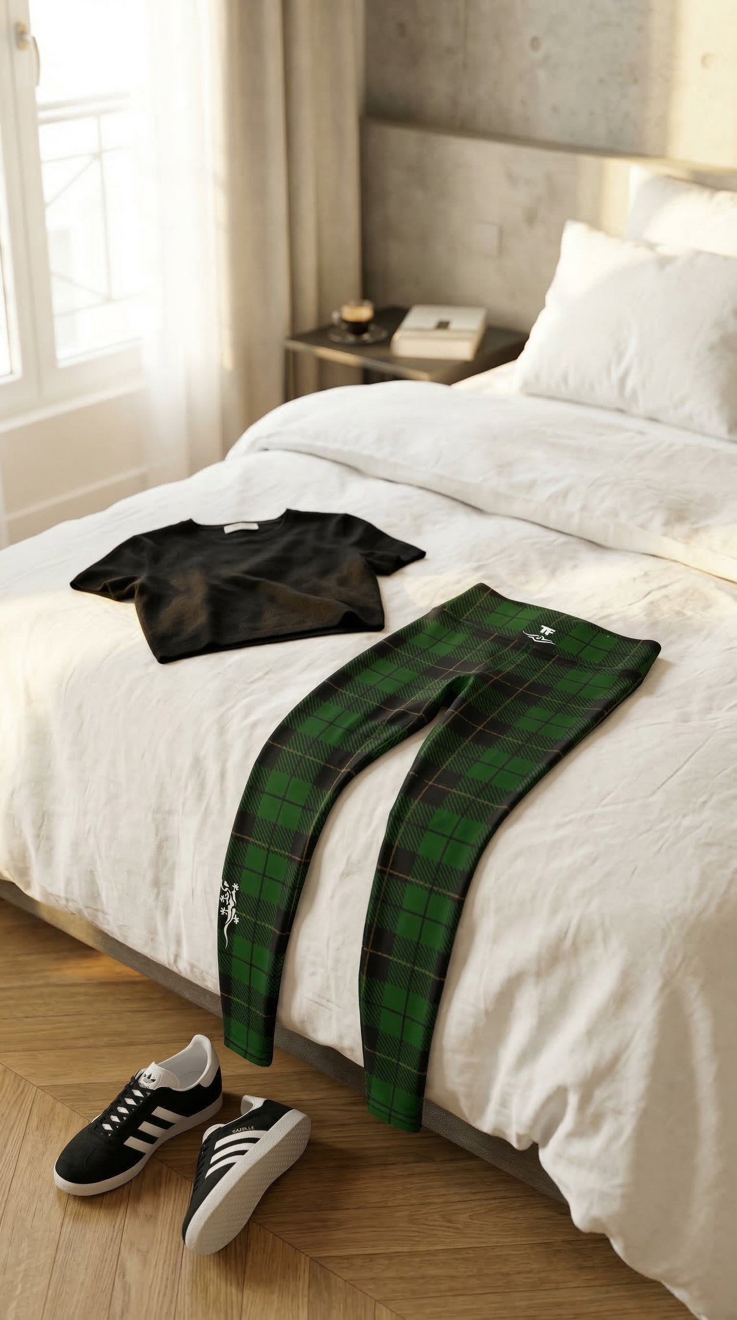 Fashion Leggings Green Plaid | Limited Edition TheFamous Studio