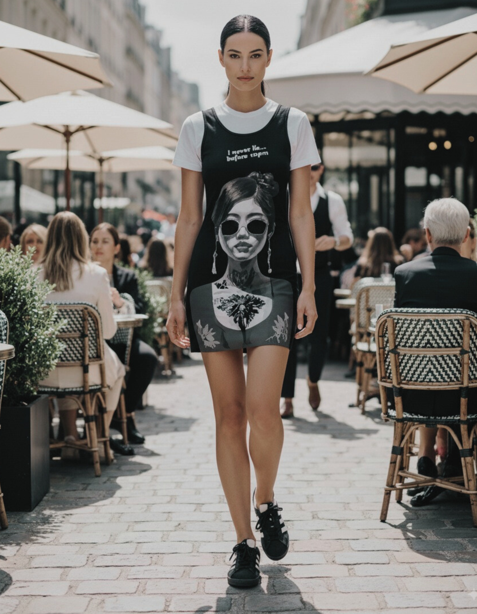 Printed Black Dress 'Never Lie Before 10 PM' | Limited Edition TheFamous Studio