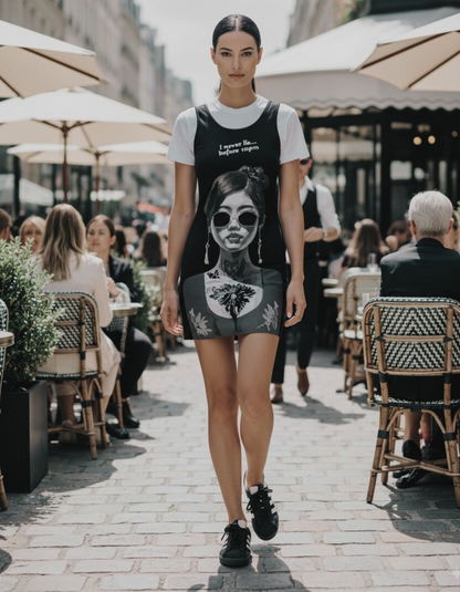 Printed Black Dress 'Never Lie Before 10 PM' | Limited Edition TheFamous Studio