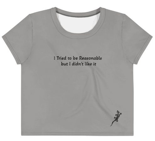 Crop Tee Grey Taupe & Black for women