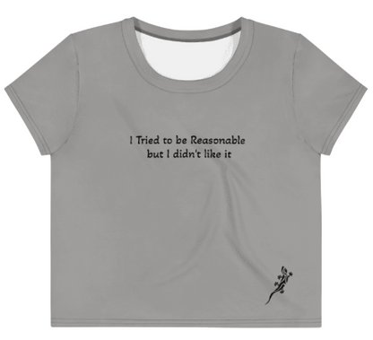 Crop Tee Grey Taupe & Black for women