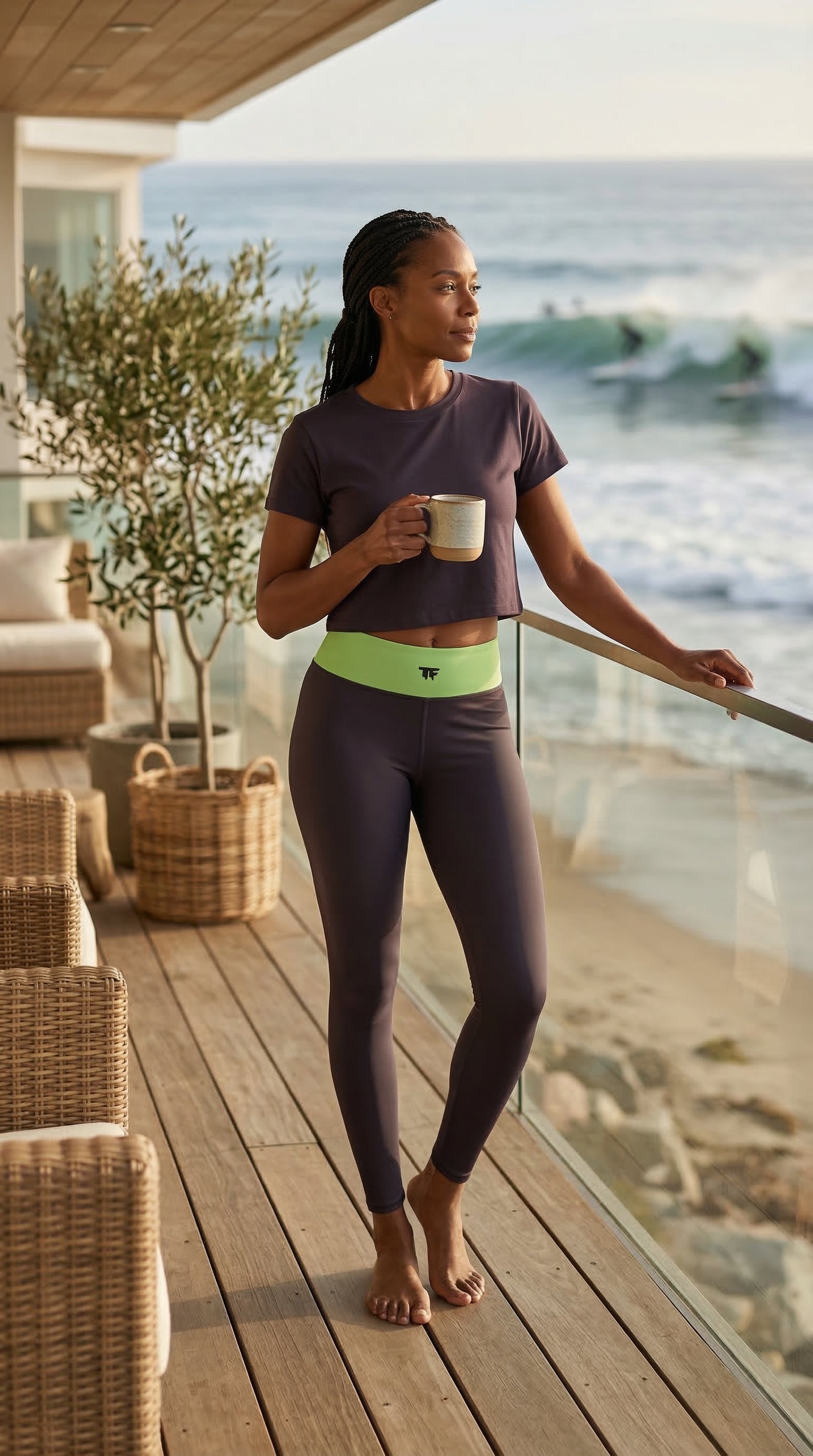 Athletic Chic Activewear for Women | Leggings high waist Prune Burgundy & Pistachio
