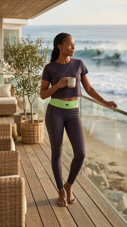 Athletic Chic Activewear for Women | Leggings high waist Prune Burgundy & Pistachio