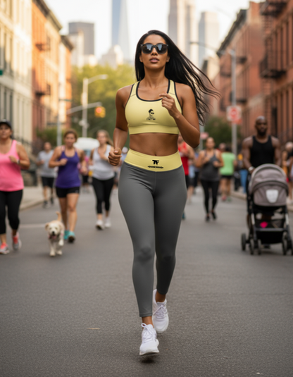 Yoga Leggings Steel Grey & Yellow Butter | Limited Edition TheFamous Studio