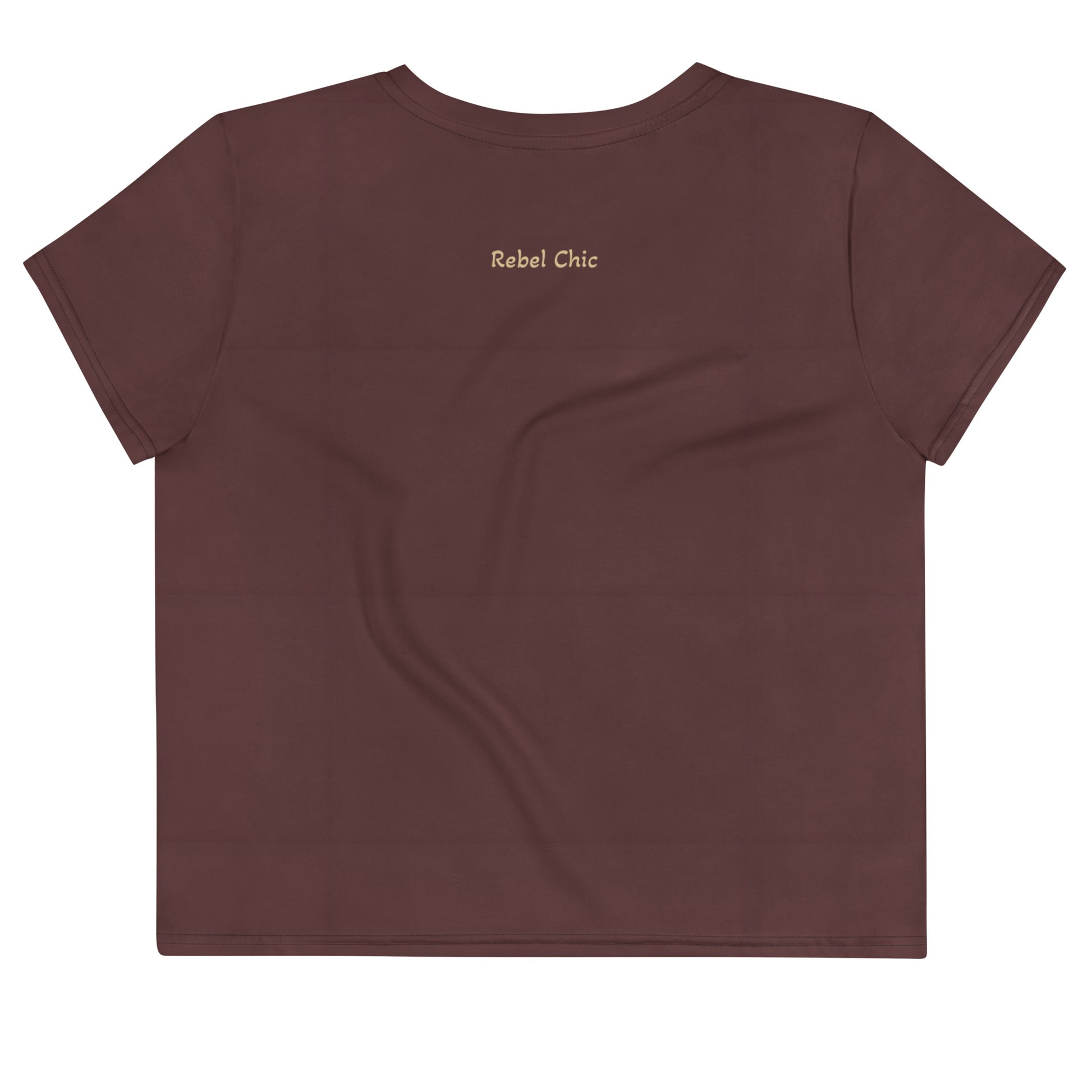 Crop Tee Brown Espresso & Latte Logo  | Athletic Chic Activewear for women 