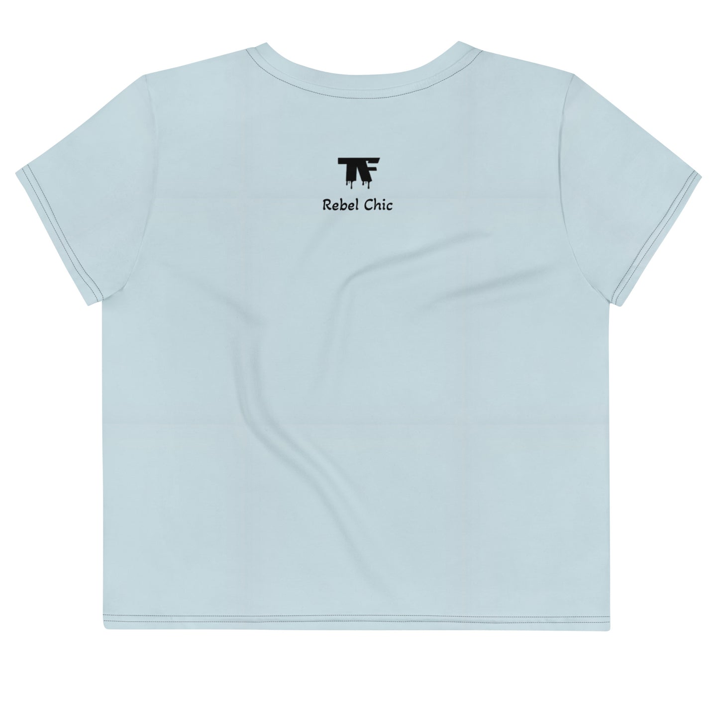 Crop tee Blue Haze 'No Plastic, Better Planet'