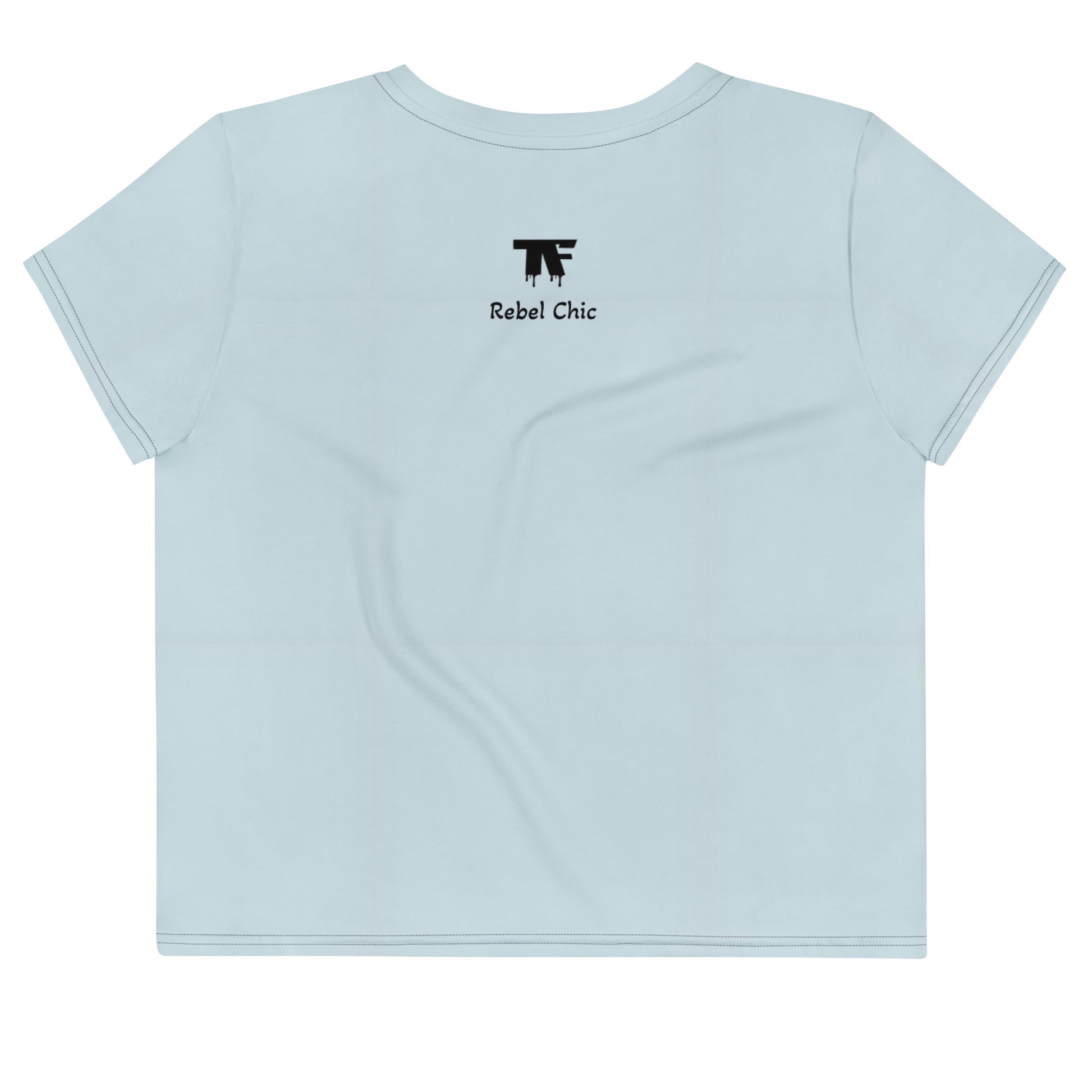 Crop tee Blue Haze 'No Plastic, Better Planet'