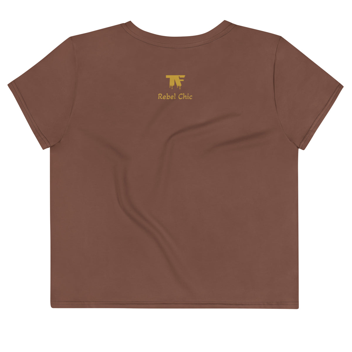 Activewear for women - Crop tee Brown & Ochre - No plastic 