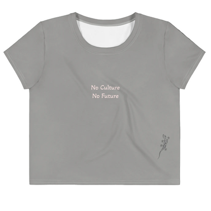 Activewear for Women | Grey & Pink Crop Tee