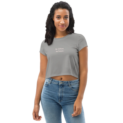 Activewear for Women | Grey & Pink Crop Tee