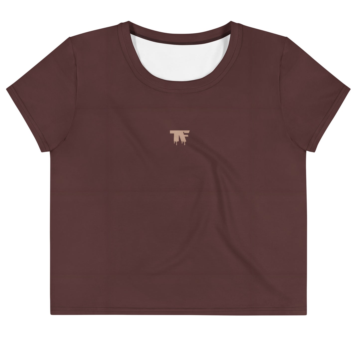 Crop Tee Brown Espresso & Latte Logo  | Athletic Chic Activewear for women 