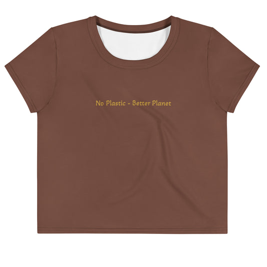 Crop tee Brown & Ochre - No plastic 