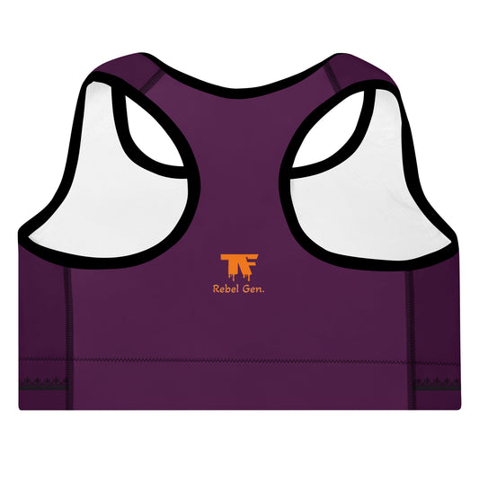 Activewear for women. Padded sport bra prune burgundy. TheFamous studio limited editions 