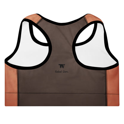 Padded Sport Bra - Brown Roast & Melon 