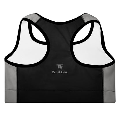 Sporty Chic Padded sport bra Grey & Black 
