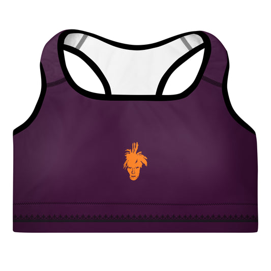 Activewear for women. Padded sport bra prune burgundy. TheFamous studio limited editions 