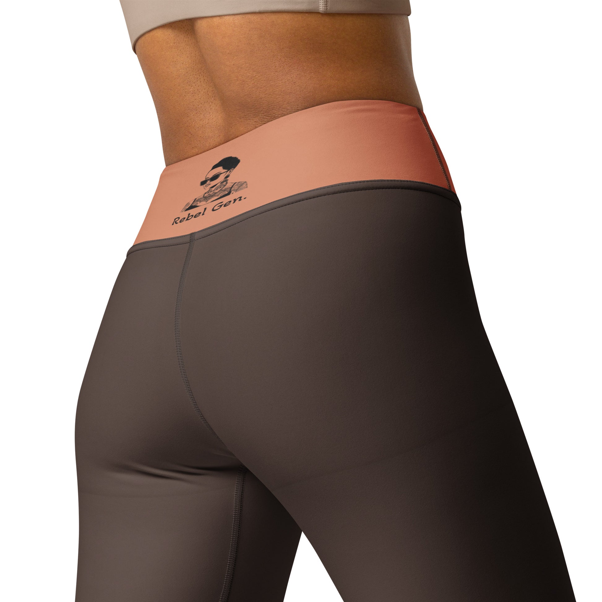 Yoga Leggings Brown & Melon | Limited Edition TheFamous Studio