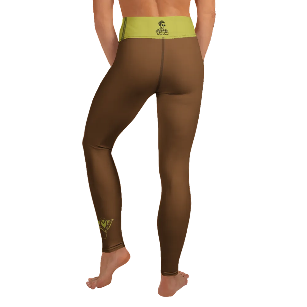 Casual Chic Activewear for women | Yoga Leggings Mocha & Citronella | Limited Edition TheFamous Studio