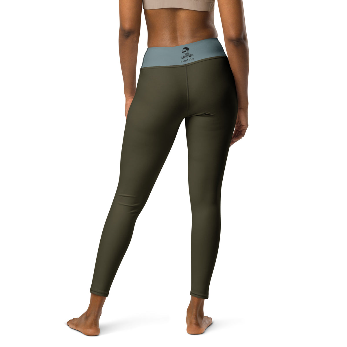 Women’s High-Waist Leggings – Bronze Moss & Blue Dandy | Limited Edition by TheFamous TheFamous Studio