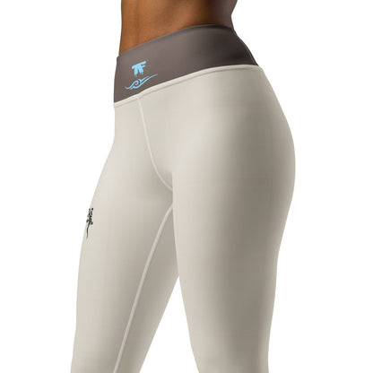 High Waisted Sand & Turquoise Leggings | Limited Edition TheFamous Studio