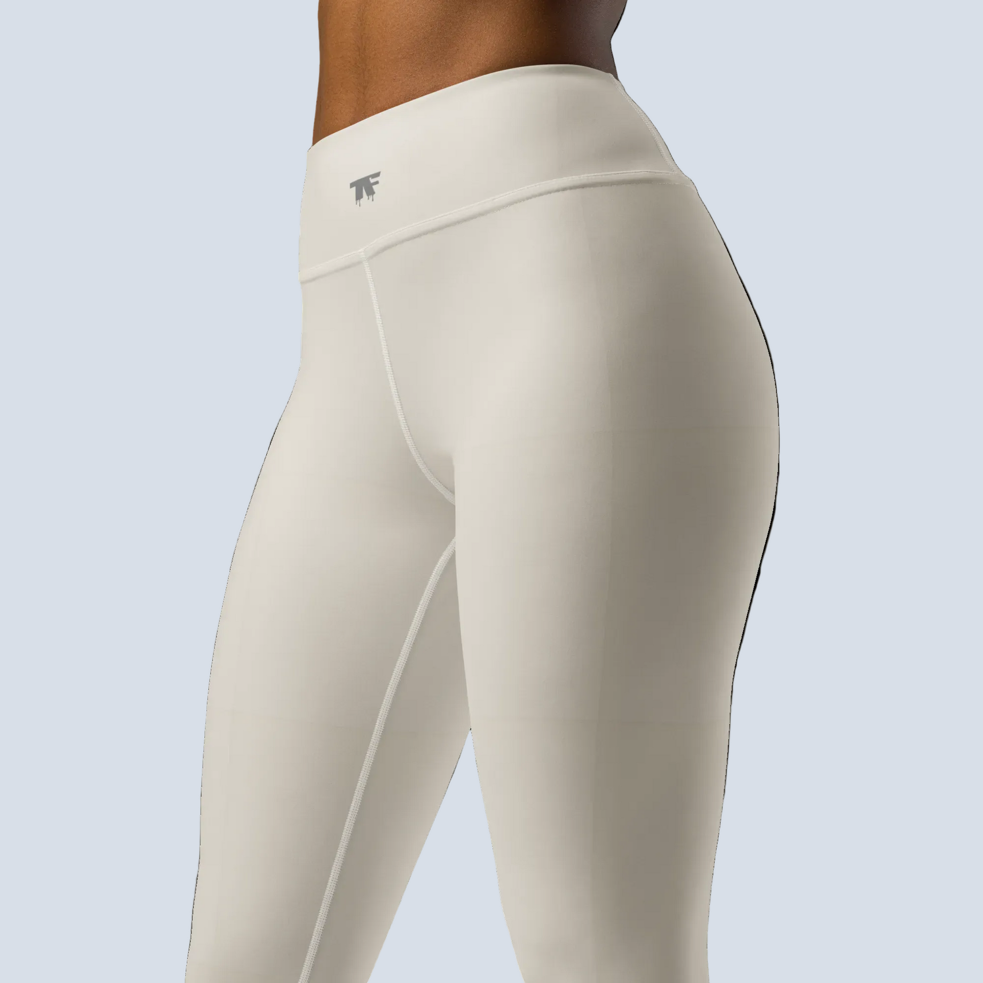 Activewear for women. High waisted leggings beige with additional tattoos