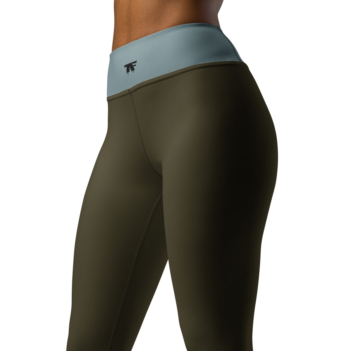 Women’s High-Waist Leggings – Bronze Moss & Blue Dandy | Limited Edition by TheFamous TheFamous Studio