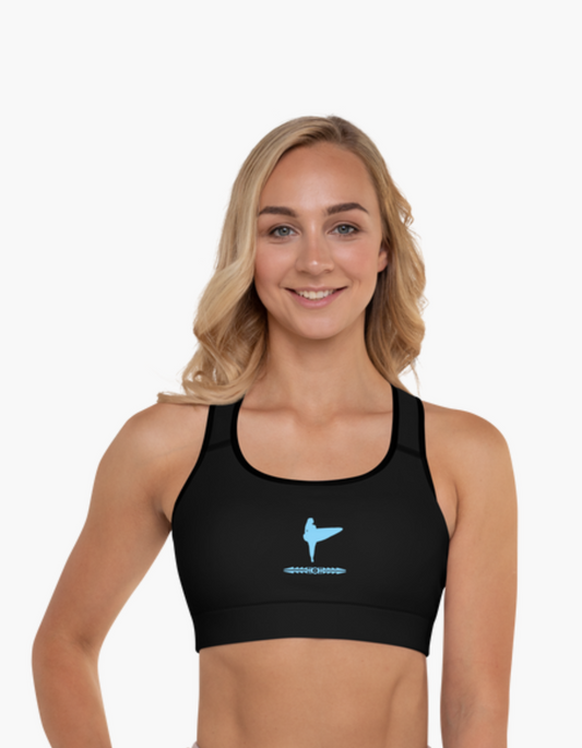 Sports Bra Surf Black & Turquoise | Limited Edition TheFamous Studio