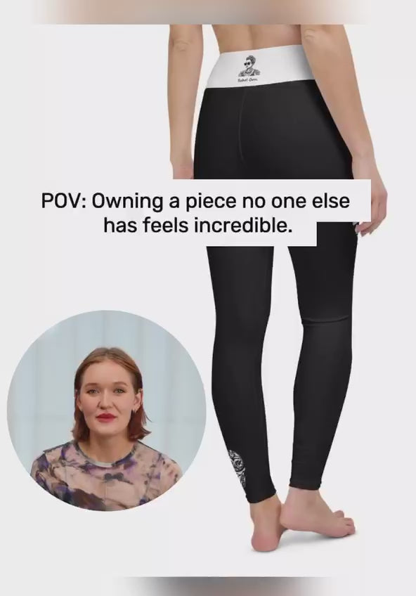 Limited edition luxury high-waisted leggings black and white from TheFamous Nomad series