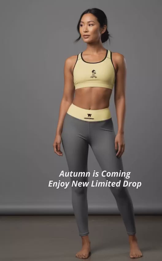 Yoga Leggings Steel Grey & Yellow Butter | Limited Edition TheFamous Studio