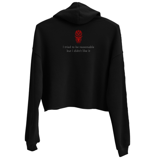 Crop Hoodie Black 'No Culture' with red tattoo | Limited Edition TheFamous Studio
